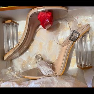 Public Desire Beige and Clear Heels